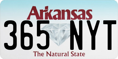 AR license plate 365NYT