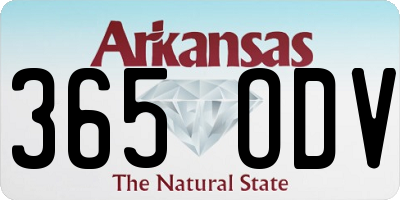 AR license plate 365ODV