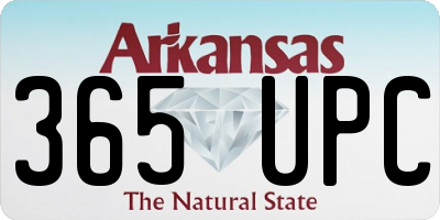 AR license plate 365UPC