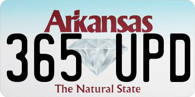 AR license plate 365UPD