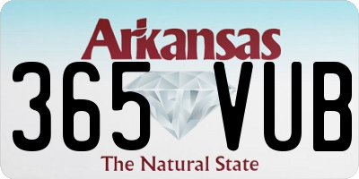 AR license plate 365VUB
