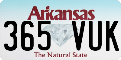 AR license plate 365VUK