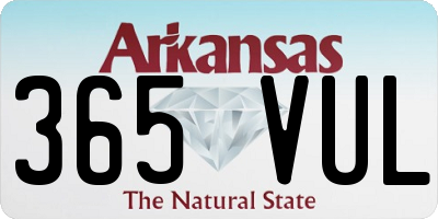 AR license plate 365VUL