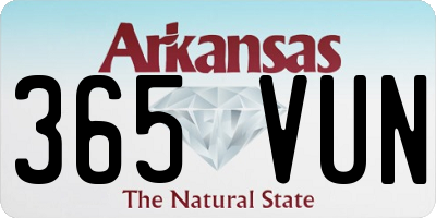 AR license plate 365VUN