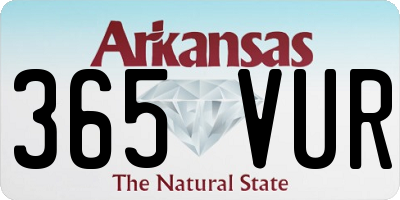 AR license plate 365VUR