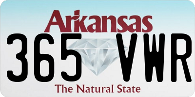 AR license plate 365VWR