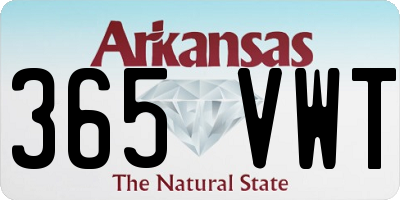 AR license plate 365VWT