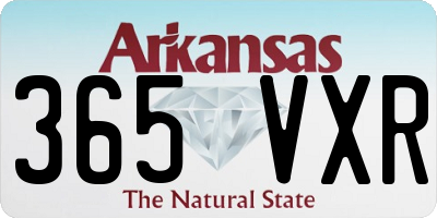 AR license plate 365VXR