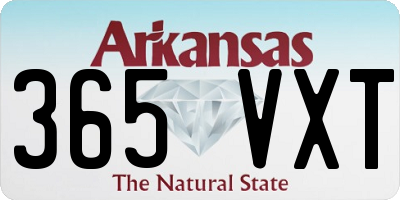 AR license plate 365VXT