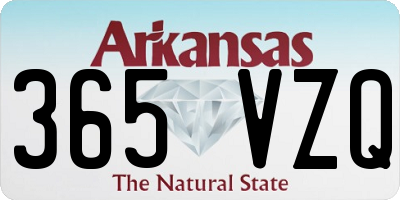 AR license plate 365VZQ