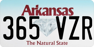AR license plate 365VZR