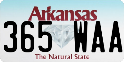 AR license plate 365WAA