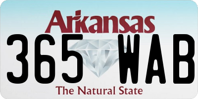 AR license plate 365WAB