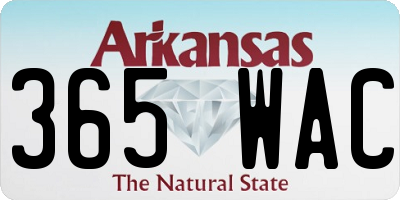 AR license plate 365WAC
