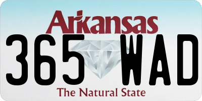 AR license plate 365WAD