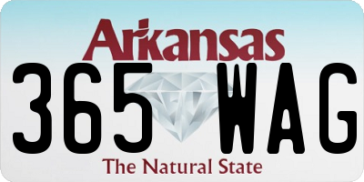 AR license plate 365WAG