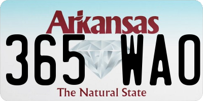 AR license plate 365WAO