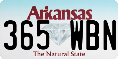 AR license plate 365WBN