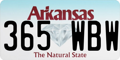 AR license plate 365WBW