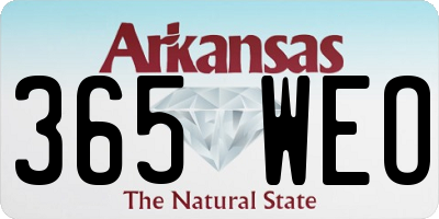 AR license plate 365WEO