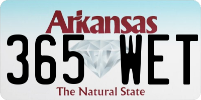 AR license plate 365WET