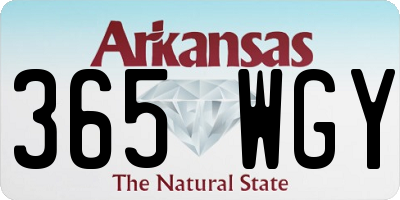 AR license plate 365WGY