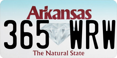 AR license plate 365WRW