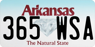 AR license plate 365WSA