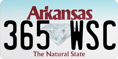 AR license plate 365WSC