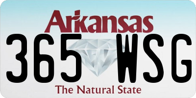AR license plate 365WSG