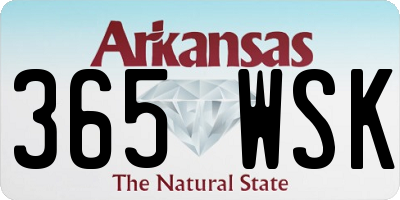AR license plate 365WSK