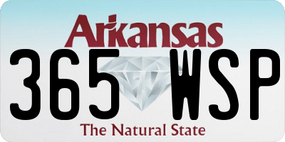 AR license plate 365WSP