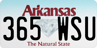 AR license plate 365WSU