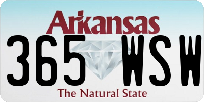 AR license plate 365WSW