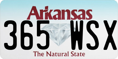 AR license plate 365WSX