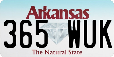 AR license plate 365WUK