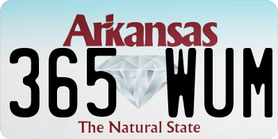 AR license plate 365WUM
