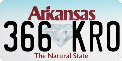 AR license plate 366KRO