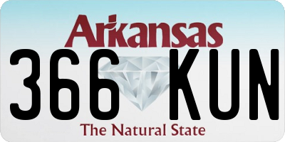 AR license plate 366KUN