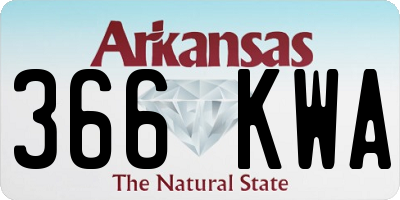 AR license plate 366KWA