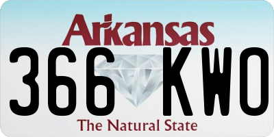 AR license plate 366KWO