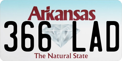AR license plate 366LAD