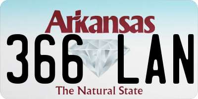 AR license plate 366LAN