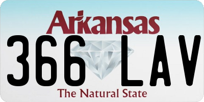 AR license plate 366LAV