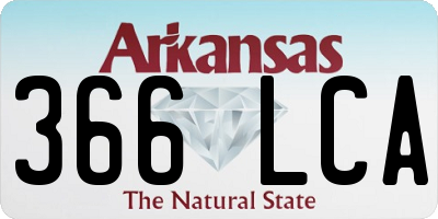 AR license plate 366LCA