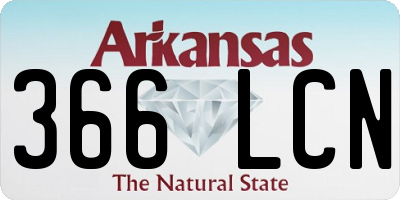 AR license plate 366LCN