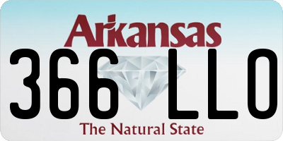 AR license plate 366LLO