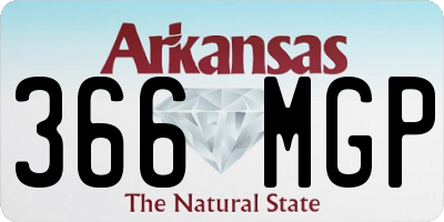AR license plate 366MGP