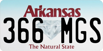 AR license plate 366MGS