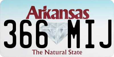 AR license plate 366MIJ